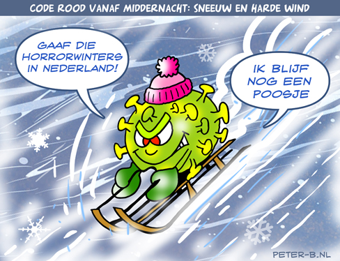 Code rood voor sneeuw en wind